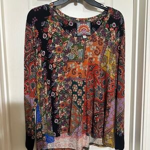 Johnny Was Multicolor Floral Blouse